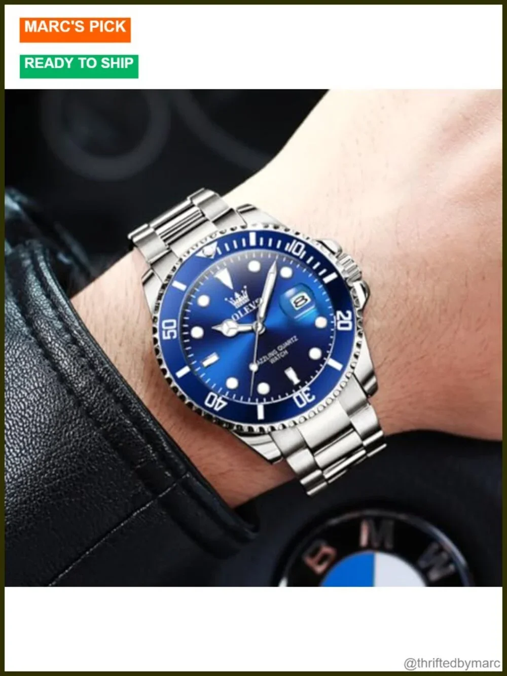 Classic Luxury Big Face Dress Watch Stainless Steel Luminous